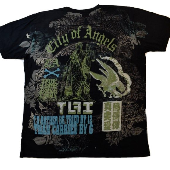 True Love False Idols Mens TLFI I'd Rather Be Tried By 12 Black Shirt New 3XL - Picture 1 of 7